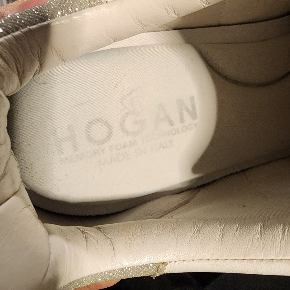 Hogan Platform Sneakers Women US8.5 (38.5) White Leather Luxury Chic Italian - Picture 5 of 7